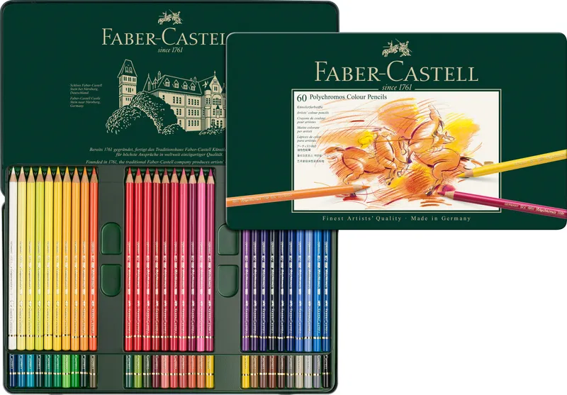 Termék főképe Pastelky Faber-Castell 110060 Polychromos plechová krabička, 60 barev