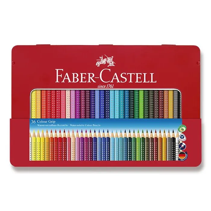 Termék főképe Pastelky Faber-Castell 112435 Grip 2001 plechová krabička, 36 barev