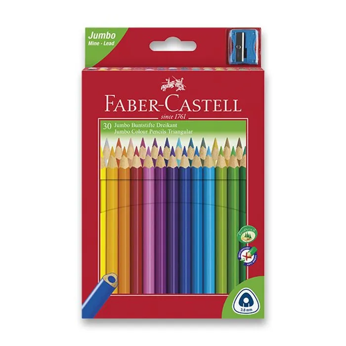 Termék főképe Pastelky Faber-Castell 116530 Junior Triangular 30 barev + ořezávátko