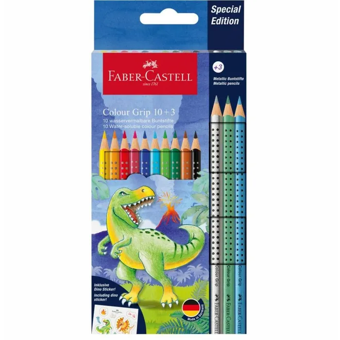 Termék főképe Pastelky Faber-Castell Colour Grip Dinosaurus souprava, 13 ks