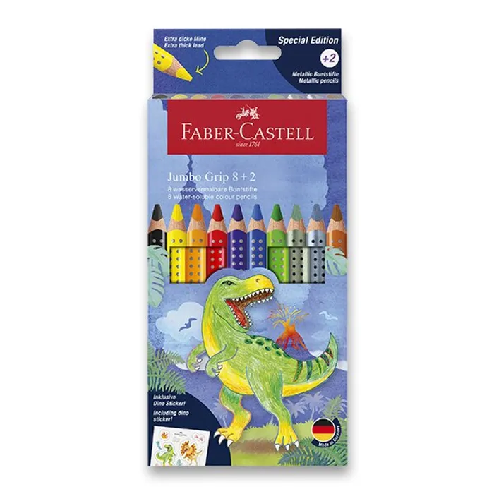Termék főképe Pastelky Faber-Castell Colour Grip Jumbo Dinosaurus 10 barev