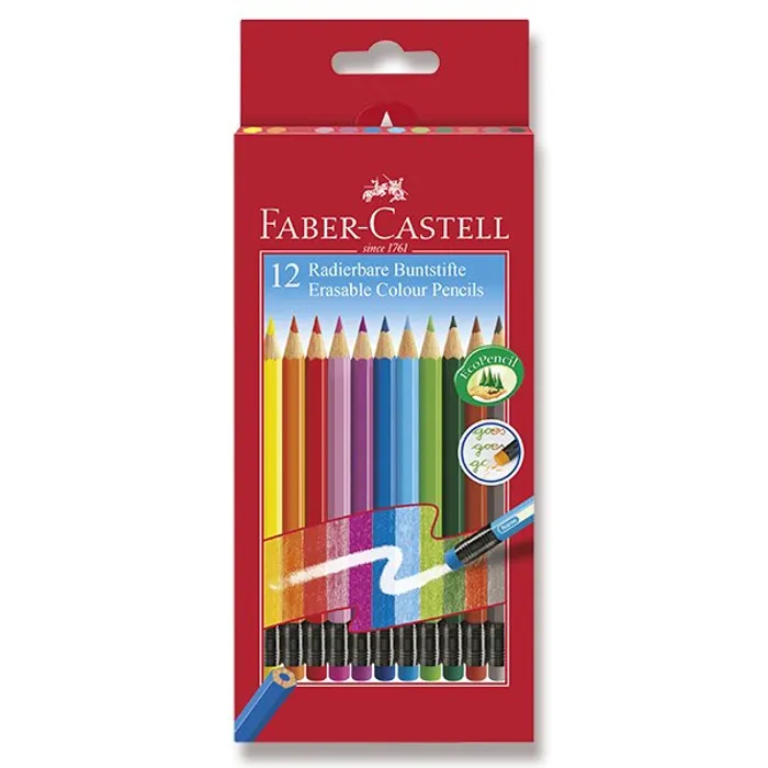 Termék főképe Pastelky Faber-Castell s barevnou pryží 12 barev
