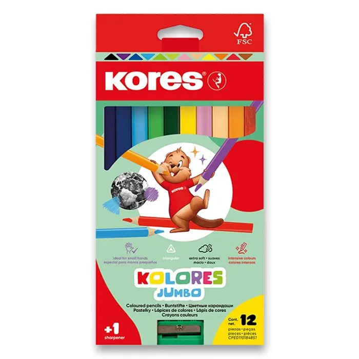 Termék főképe Pastelky Kores Kolores Jumbo 12 barev