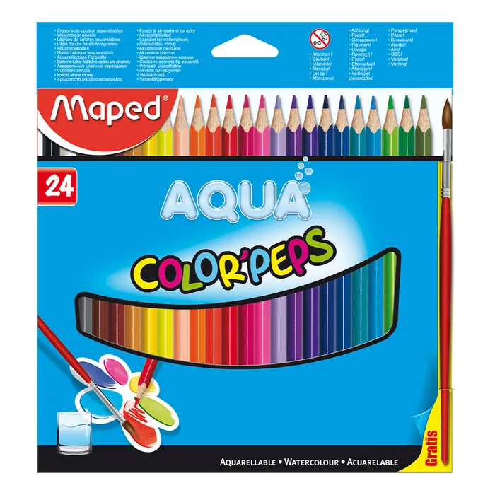 Termék főképe Pastelky Maped Color´Peps Aqua, 24 barev + štětec