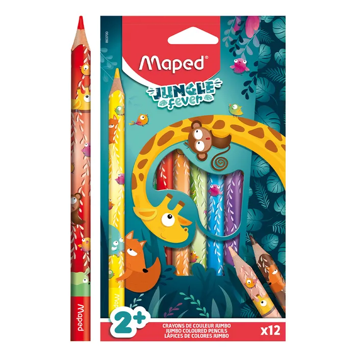 Termék főképe Pastelky Maped Jumbo Jungle Fever 12 barev, trojhranné