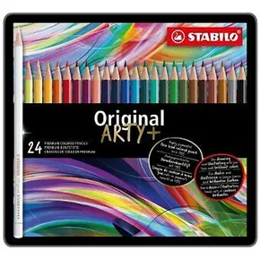 STABILO Eredeti zsírkréták - ARTY+ - 24 db bádogba szett