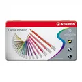 Pasztell kréták STABILO CarbOthello - ARTY+ - 12 db bádogba csomagolva