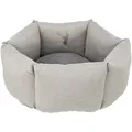LENI kerek ágy magas éllel, 55 cm, homok/szürke