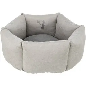 LENI kerek ágy magas éllel, 55 cm, homok/szürke