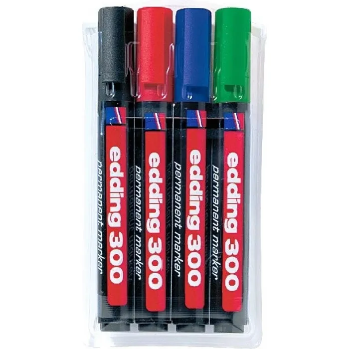 Termék főképe Permanentní popisovač "300", 4 barvy, 1,5-3mm, kuželový hrot, EDDING