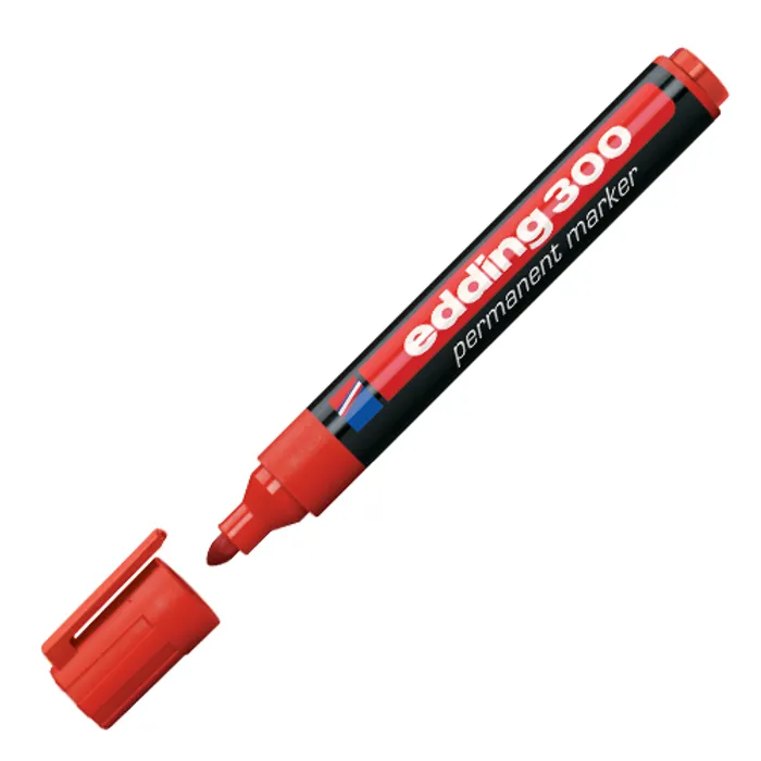 Termék főképe Permanentní popisovač "300", červená, 1,5-3mm, kuželový hrot, EDDING