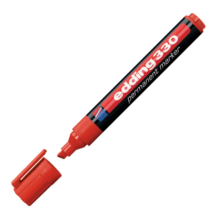 Termék főképe Permanentní popisovač "ED 330", červená, 1-5mm, klínový hrot, EDDING