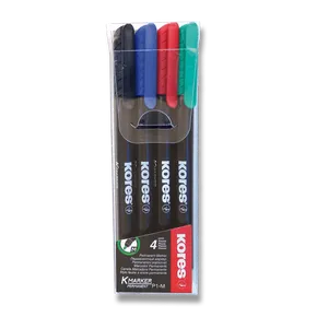 Tartós marker Kores K-Marker készlet 4 színű, vékony M-es hegyű