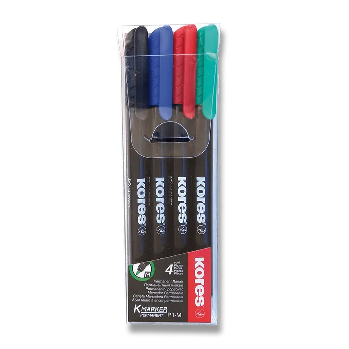 Termék főképe Permanentní popisovač Kores K-Marker sada 4 barev, tenký hrot M
