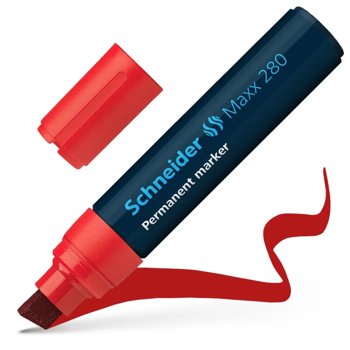 Termék főképe Permanentní popisovač "Maxx 280", červená, 4-12mm, klínový hrot, SCHNEIDER