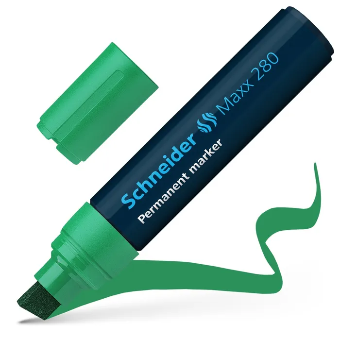 Termék főképe Permanentní popisovač "Maxx 280", zelená, 4-12mm, klínový hrot, SCHNEIDER