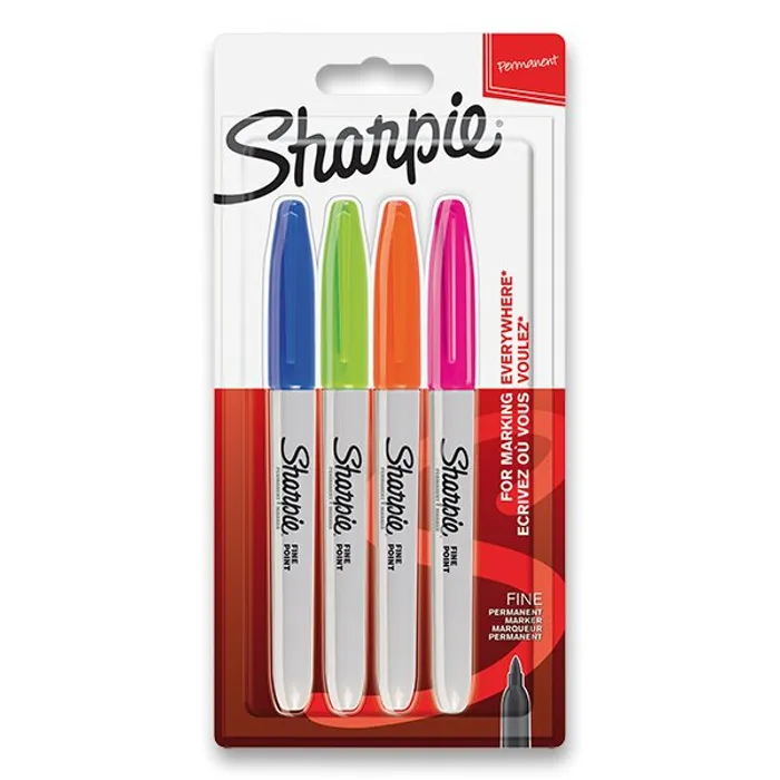 Termék főképe Permanentní popisovač Sharpie Fine sada 4 ks, doplňkové barvy