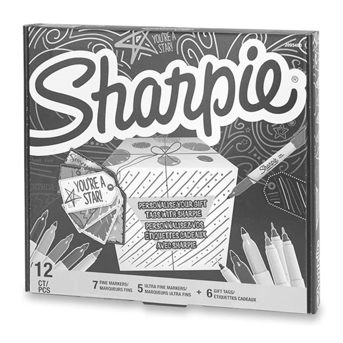 Termék főképe Permanentní popisovač Sharpie Fine + Ultra Fine Gift Tags sada 12 ks