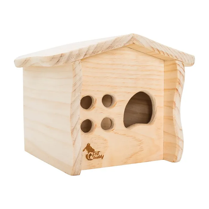 Termék főképe PetBuddy chaloupka přírodní, 20 x 18.5 x 16.5 cm, borové dřevo