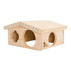 PetBuddy roubenka kicsi, természetes ház, 20 x 17 x 11 cm, fenyőfa