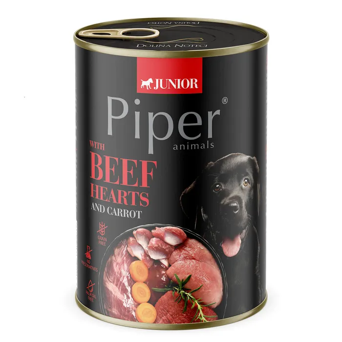 Termék főképe PIPER JUNIOR s hovězím srdcem a mrkví, konzerva pro štěňata 400g