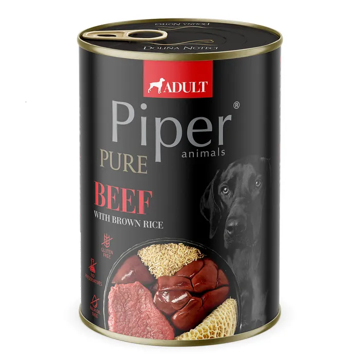 Termék főképe PIPER PLATINUM PURE hovězí s hnědou rýží, konzerva pro psy, 400 g