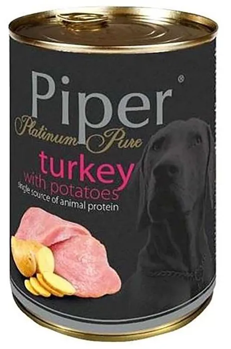 Termék főképe PIPER PLATINUM PURE krůta s bramborami, konzerva pro psy, 400 g