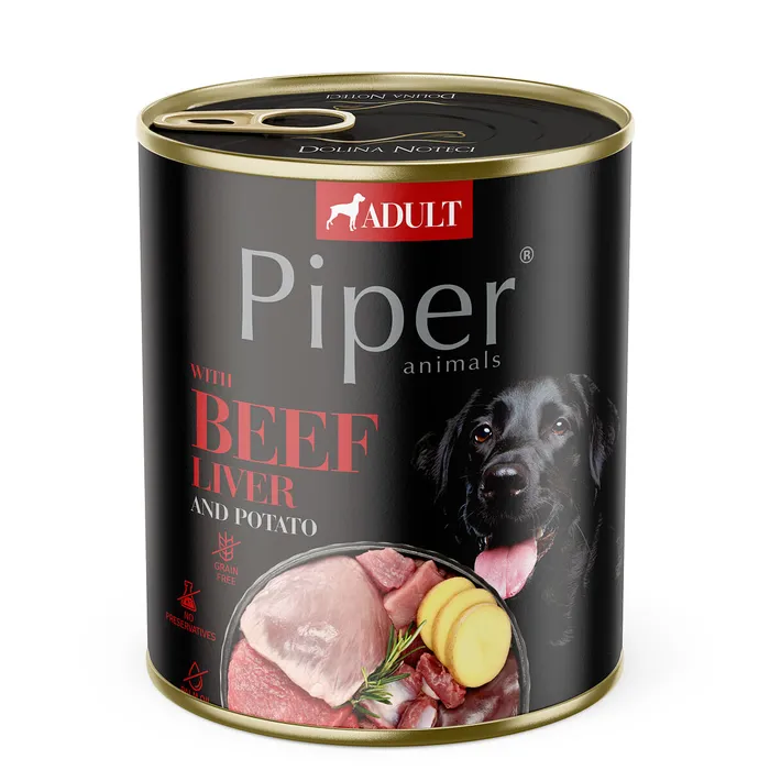 Termék főképe PIPER s hovězími játry a bramborami, konzerva pro psy 800g