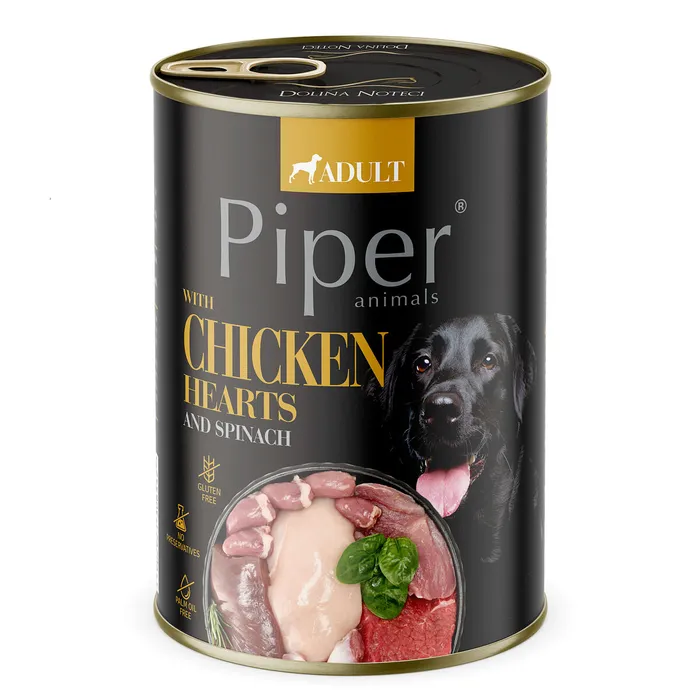 Termék főképe PIPER s kuřecími srdíčky a hnědou rýží, konzerva pro psy 400g
