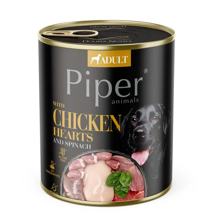 Termék főképe PIPER s kuřecími srdíčky a hnědou rýží, konzerva pro psy 800g