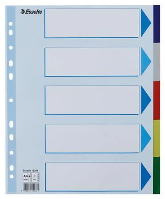 Termék főképe Plastové barevné rozlišovače Esselte, A4 Maxi, Mix barev
