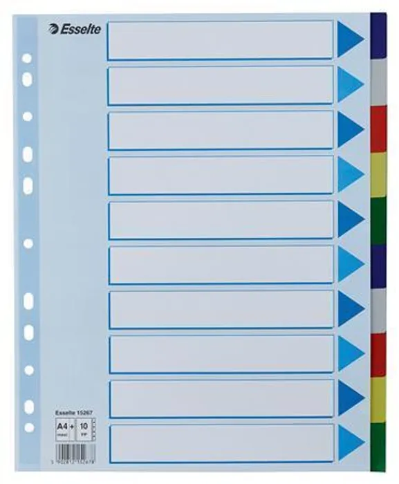 Termék főképe Plastové barevné rozlišovače Esselte, A4 Maxi, Mix barev