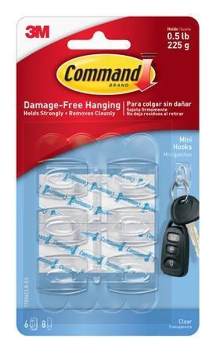 Termék főképe Plastové háčky "Command", transparentní, mini, 3M