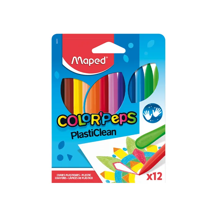Termék főképe Plastové pastely Maped Color'Peps Plasticlean - 12 barev, trojhranné