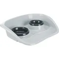 Következő termékkép Műanyag rúd 2 tálal (0,25 l/9cm és 0,3l/11cm), 46x11x30 cm, szürke/különböző