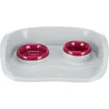 Következő termékkép Műanyag rúd 2 tálal (0,25 l/9cm és 0,3l/11cm), 46x11x30 cm, szürke/különböző