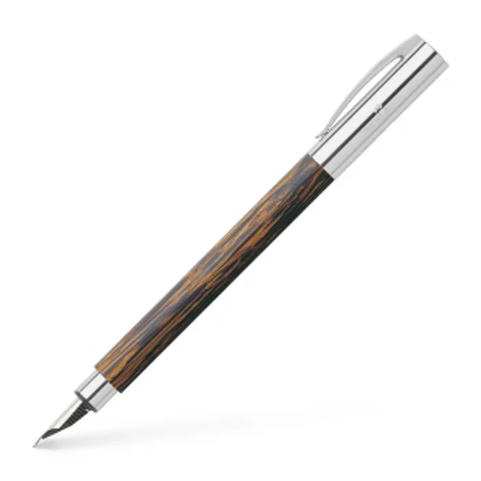 Termék főképe Plnící pero Ambition Coconut Wood EF, hnědá žíhaná Faber Castell (148172)