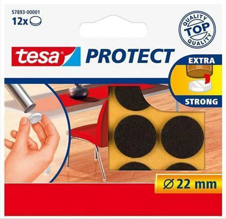 Termék főképe Plstěné samolepicí podložky "Protect 57893", hnědá, 22 mm, TESA