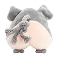Plüss 2D elefánt hanggal, pamut kötéllel, 16 cm, szürke, HipHop