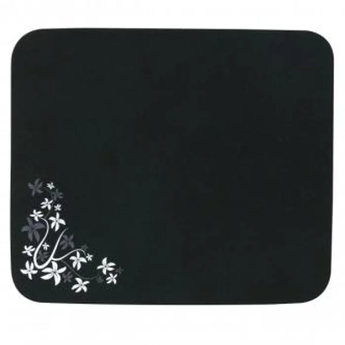 Termék főképe Podložka pod myš, Flower edition, měkký povrch, černá, 24x22 cm, Logo