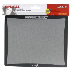 Egérpad, EzüstFekete, Polipropilén fóliával, fekete-ezüst, Logo, optikához