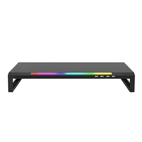 Monitor állvány, DZ-01, 4x USB Hub 2.0, fekete, műanyag, 20 kg kapacitás, Marvo, Rainbow