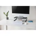 Következő termékkép Állvány a monitor alatt, hely a billentyűzetnek, fekete, acél-műanyag, 20 kg terhelhetőség, Powerton