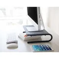 Következő termékkép Állvány a monitor alatt, hely a billentyűzetnek, fekete, acél-műanyag, 20 kg terhelhetőség, Powerton