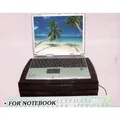 Laptop állvány, állítható, univerzális, fekete-ezüst, 2 fiókos