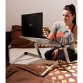 Notebook alátét, 360°-os forgatható, ezüst, alumínium-műanyag, 10 kg hordozhatóság