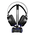 Megvilágított fejhallgató állvány HZ-04, 4x USB 3.0 HUB, fekete, Marvo