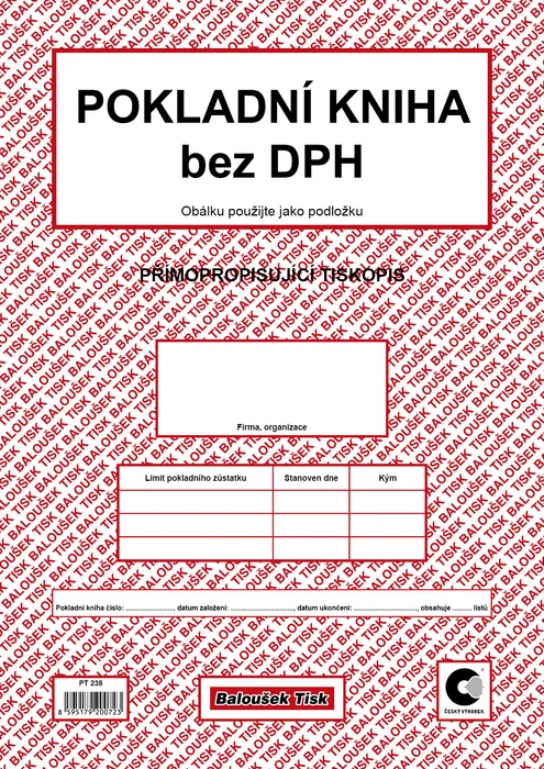 Termék főképe Pokladní kniha bez DPH A4 PT238