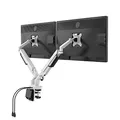 Következő termékkép Állítható 2-monitoros rögzítés, 2-9 kg, asztali bilincs és gyűrű, 17"-32", U