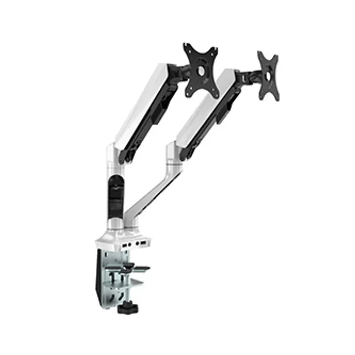 Termék főképe Polohovatelný držák pro 2 monitory, 2-9KG, svorka a průchodka stolu, 17"-30", U